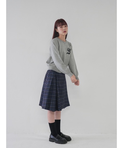 Uenui(ウニュイ)の「【 cunii 】ワンポイント リボン シンプル パール カーディガン(カーディガン/ボレロ・レディース・グレー/ベージュ/ピンク/ブラック・FREE)」の19枚目の写真