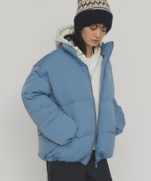 MERLOT（メルロー）の「スタンドカラーダウンジャケット（ダウンジャケット/コート・レディース・ブルー/イエロー・FREE）」の2枚目の写真