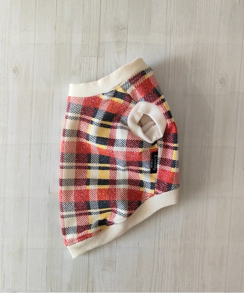 犬服ハンドメイド＊タータンチェックなバルーンタンク 犬服ハンドメイド＊タータンチェックなバルーンタンク