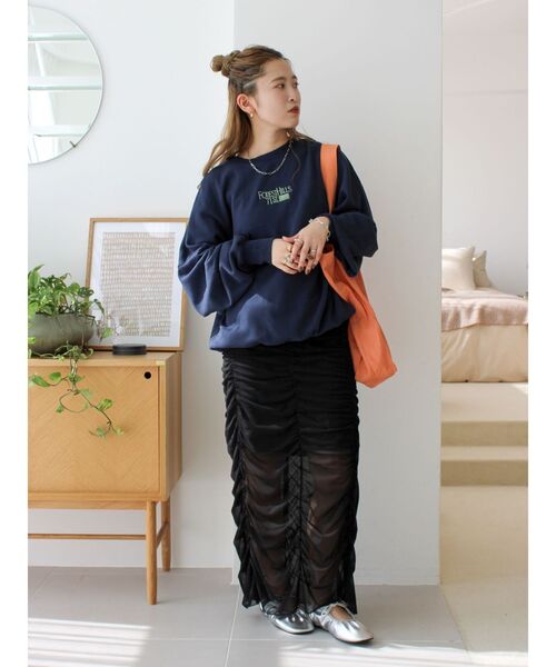 【WEB限定】刺繍ロゴルーズスウェット（スウェット）｜Ungrid（アングリッド）