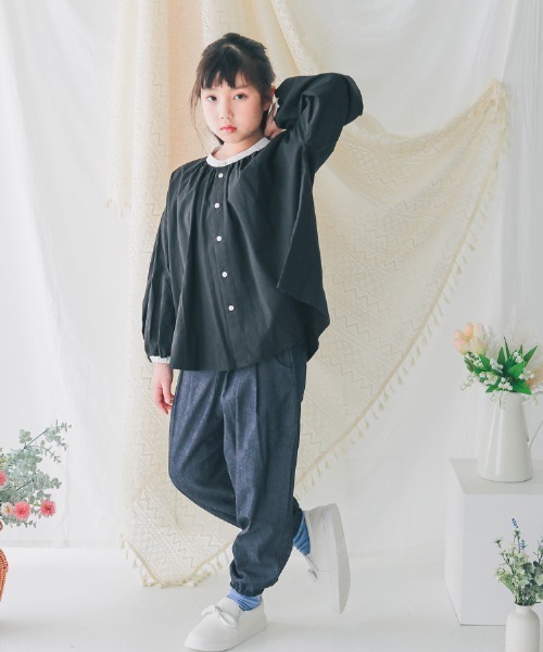 NHT（エヌエイチティー）の「NHT/エヌエイチティー ロングギャザーパンツ（その他パンツ・キッズ・カーキ/ブルー系その他7/ベージュ系その他6・120cm/130cm/140cm/150cm/160cm/110cm）」の11枚目の写真