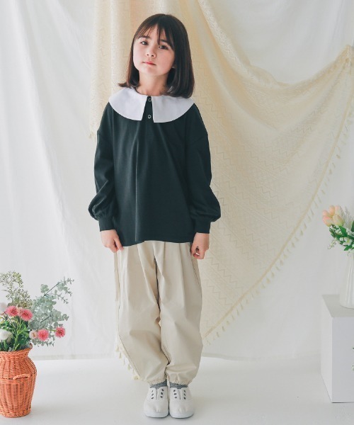 NHT（エヌエイチティー）の「NHT/エヌエイチティー ロングギャザーパンツ（その他パンツ・キッズ・カーキ/ブルー系その他7/ベージュ系その他6・120cm/130cm/140cm/150cm/160cm/110cm）」の5枚目の写真