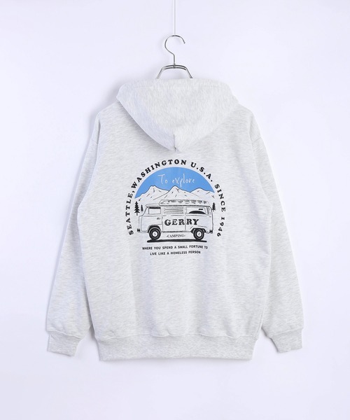 GERRY(ジェリー)の「GERRY キャンピングカー バックプリント スウェット フルジップパーカー(パーカー・メンズ・ブラック/アッシュグレー/ネイビー・M/L/LL)」の5枚目の写真