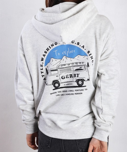 GERRY(ジェリー)の「GERRY キャンピングカー バックプリント スウェット フルジップパーカー(パーカー・メンズ・ブラック/アッシュグレー/ネイビー・M/L/LL)」の16枚目の写真