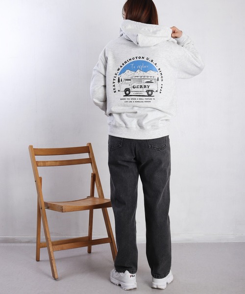 GERRY(ジェリー)の「GERRY キャンピングカー バックプリント スウェット フルジップパーカー(パーカー・メンズ・ブラック/アッシュグレー/ネイビー・M/L/LL)」の19枚目の写真