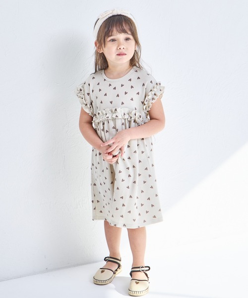 pairmanon（ペアマノン）の「【リンクコーデ】【ふんわりワッフル】フリル ガールズワンピース（ワンピース・キッズ・ベージュ系その他/モカ/グリーン系その他/ブラック系その他・100/140/120/110/130/150/90）」の12枚目の写真