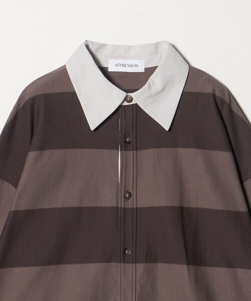 ATTISESSION アティセッション　コットンビックラグビーシャツ セール】＜ATTISESSION＞コットン ビッグ ラグビー シャツ（Tシャツ