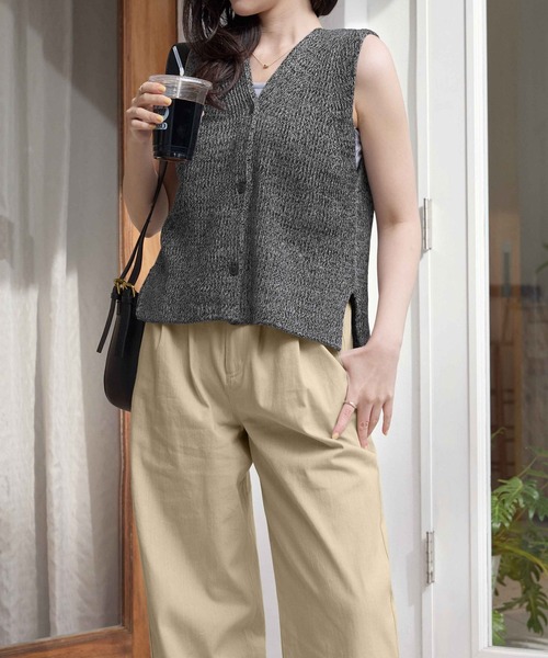 ミックスニットベスト（ニット/セーター）｜CHAN ME（チャンミ