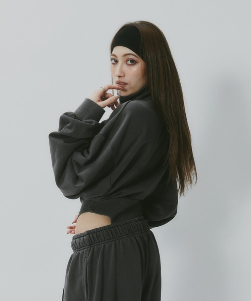 BLONDEY（ブロンディ）の「ハーフジップスウェットボディスーツ（その他トップス・レディース・グレー/チャコールグレー/イエロー・FREE）」の5枚目の写真
