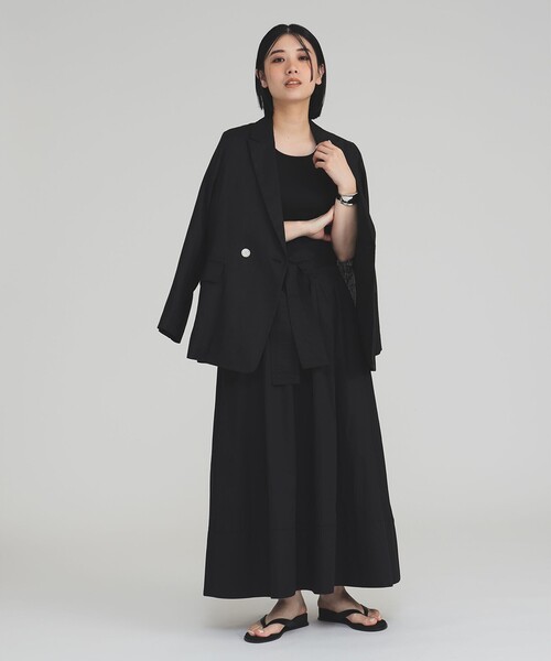 ダブルブレスト リネン ジャケット［手洗い可］（テーラードジャケット