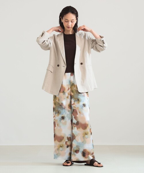 Demi-Luxe BEAMS(デミルクス ビームス)の「ダブルブレスト リネン ジャケット(テーラードジャケット・レディース・ブラック/ベージュ/ホワイト・36/38)」の15枚目の写真