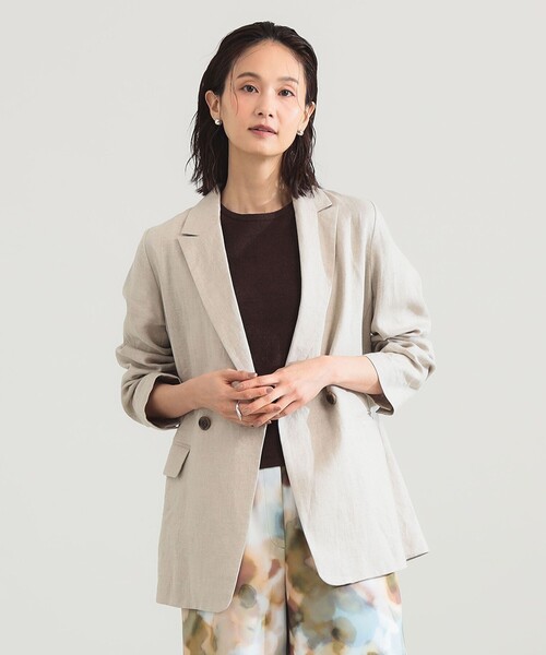 Demi-Luxe BEAMS(デミルクス ビームス)の「ダブルブレスト リネン ジャケット(テーラードジャケット・レディース・ブラック/ベージュ/ホワイト・36/38)」の17枚目の写真