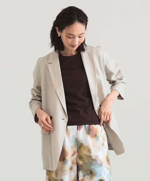 Demi-Luxe BEAMS(デミルクス ビームス)の「ダブルブレスト リネン ジャケット(テーラードジャケット・レディース・ブラック/ベージュ/ホワイト・36/38)」の18枚目の写真