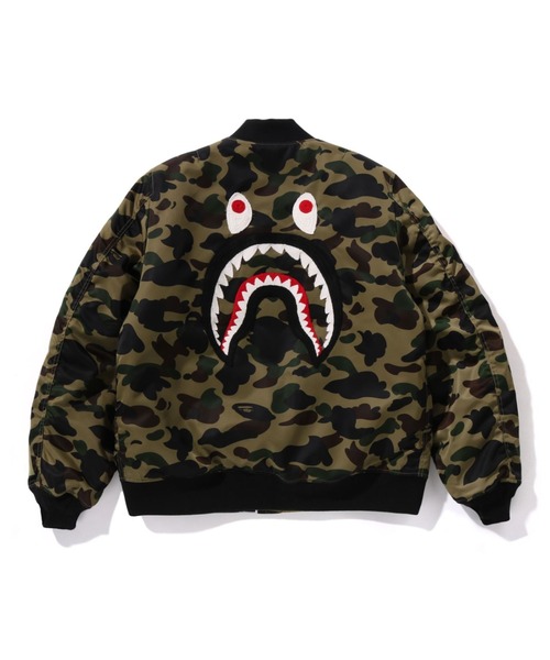 ジャケット・アウター A BATHING APE SHARK ma-1 A Bathing Ape Mens 25 Fall Shark MA-1 Jacket – us.bape.com