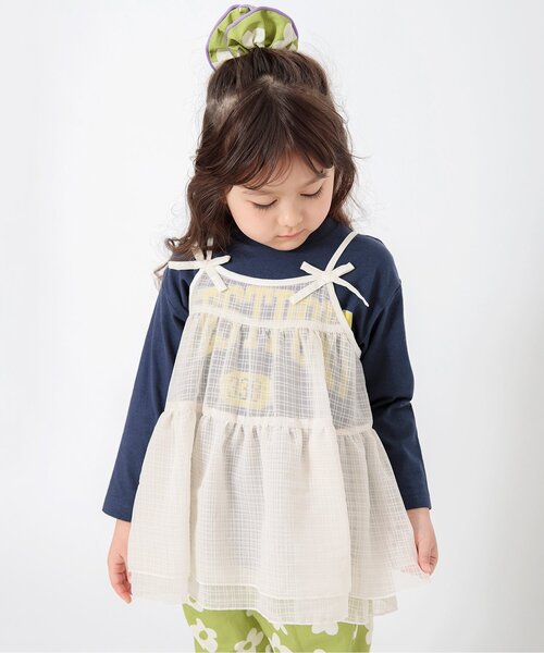 BREEZE（ブリーズ）の「【ジュニア対応】チュールビスチェ（キャミソール・キッズ・ブルー/アイボリー・90/100/120/140）」の2枚目の写真