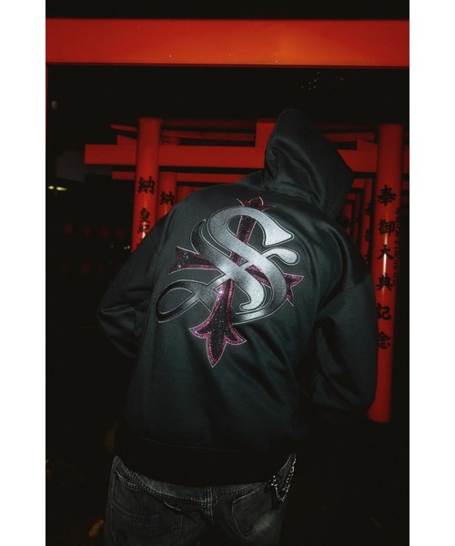 Outline Cross Zip Hoodie｜SUPPLIER SUPPLIER(サプライヤー) - Cross Zip Hoodie クロスロゴ刺繍