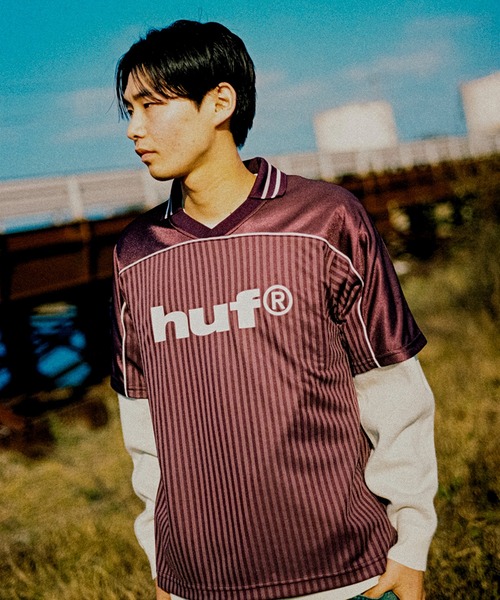 最新の激安 / JERSEY 89LOGO HUF 半袖（T ゲームシャツ プリントロゴ ハフ トップス