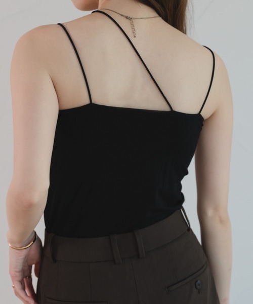 raffime（ラフィミー）の「アシメネックカップ付きインナーキャミソール（キャミソール・レディース・アイボリー/モカ/カーキ/ブラック/ホワイト系その他2/ブラック系その他/ダークブラウン/グレー・フリー/ショート丈）」の13枚目の写真