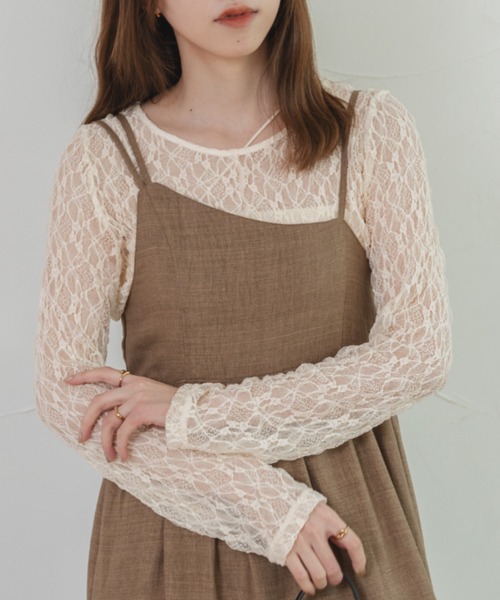 raffime（ラフィミー）の「アシメネックカップ付きインナーキャミソール（キャミソール・レディース・アイボリー/モカ/カーキ/ブラック/ホワイト系その他2/ブラック系その他/ダークブラウン/グレー・フリー/ショート丈）」の18枚目の写真