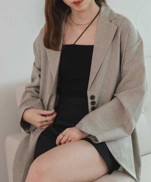 raffime（ラフィミー）の「アシメネックカップ付きインナーキャミソール（キャミソール・レディース・アイボリー/モカ/カーキ/ブラック/ホワイト系その他2/ブラック系その他/ダークブラウン/グレー・フリー/ショート丈）」の22枚目の写真