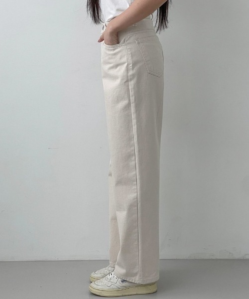 muahmuah(ムーアムーア)の「A'GEM/9 × .kom 『muah muah/ムーアムーア』 LOGO STITCH WIDE BANDING PANTS/ロゴステッチ ワイドバンディングパンツ(その他パンツ・レディース・アイボリー/ブラック・S/M)」の11枚目の写真