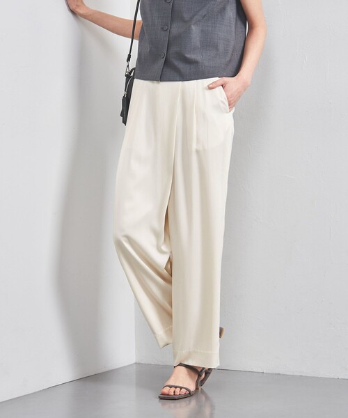 UNITED ARROWS(ユナイテッドアローズ)の「サテンラップ ワイドパンツ(その他パンツ・レディース・オフホワイト/ネイビー/ベージュ・34/40/38/36)」の10枚目の写真
