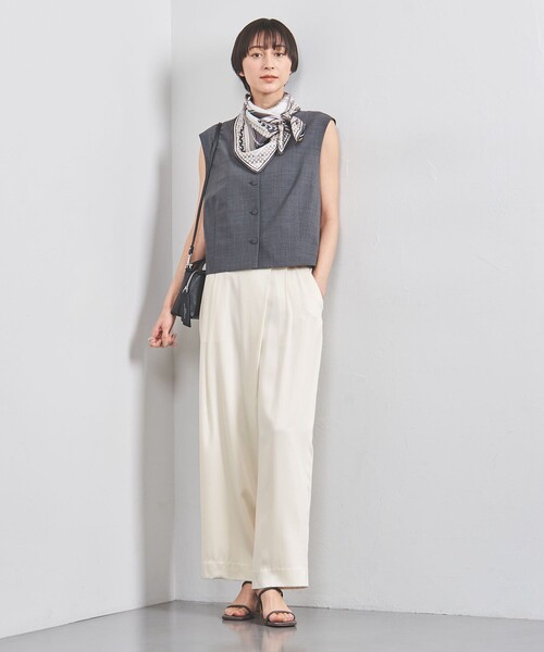 UNITED ARROWS(ユナイテッドアローズ)の「サテンラップ ワイドパンツ(その他パンツ・レディース・オフホワイト/ネイビー/ベージュ・34/40/38/36)」の11枚目の写真