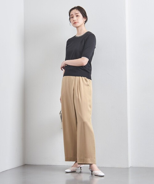 UNITED ARROWS(ユナイテッドアローズ)の「サテンラップ ワイドパンツ(その他パンツ・レディース・オフホワイト/ネイビー/ベージュ・34/40/38/36)」の14枚目の写真