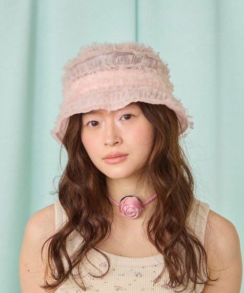 kaorinomori（カオリノモリ）の「kaorinomori リーフハット / カオリノモリ（ハット・レディース・ホワイト/ピンク・M/57.5cm）」の2枚目の写真