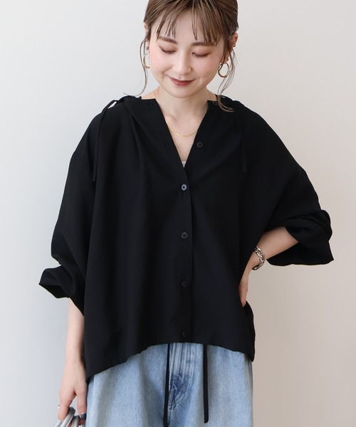 AMERICAN HOLIC(アメリカンホリック)の「フーディーシャツ(シャツ/ブラウス・レディース・ライトカーキ/アイボリー/ブラック/ブルー系その他7・M/L)」の1枚目の写真