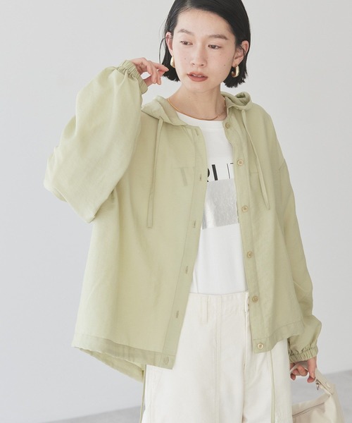 AMERICAN HOLIC(アメリカンホリック)の「フーディーシャツ(シャツ/ブラウス・レディース・ライトカーキ/アイボリー/ブラック/ブルー系その他7・M/L)」の15枚目の写真