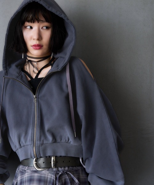 HARE（ハレ）の「【EDGY MODE】グラデーションカタアキジップパーカー