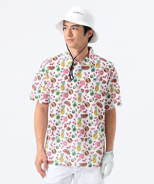 MEN〉ORANGE LABEL / 別注リバティ 総柄プリント ポロシャツ