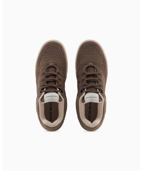 【話題】EMPORIO ARMANI ジャカードロゴ スニーカー セール】【エンポリオ アルマーニ】スニーカー スエード／ジャ
