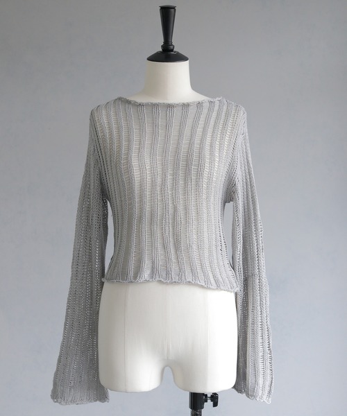 セール】【cheriella】メッシュ風ルーズニット ショート丈