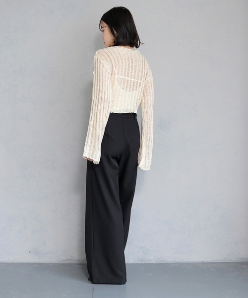cheriella】メッシュ風ルーズニット ショート丈トップス（ニット
