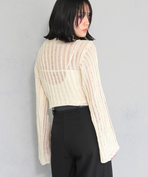 TAN 短丈woolニット Chico（チコ）の「【SET UP対応】ハーフZIPワイドリブショート丈