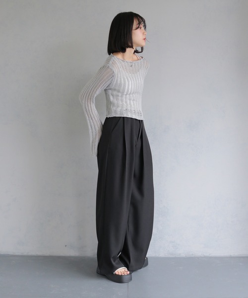 ⭐️おりめ⭐️新品 未使用　2点ニット セール】【cheriella】メッシュ風ルーズニット ショート丈