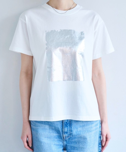 meilmada(メイルマダ)の「箔プリントTシャツ(Tシャツ/カットソー・レディース・ホワイト/チャコールグレー・FREE)」の21枚目の写真