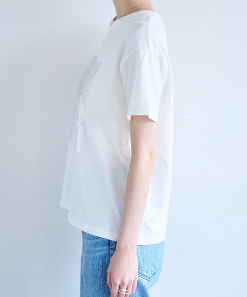 meilmada(メイルマダ)の「箔プリントTシャツ(Tシャツ/カットソー・レディース・ホワイト/チャコールグレー・FREE)」の22枚目の写真