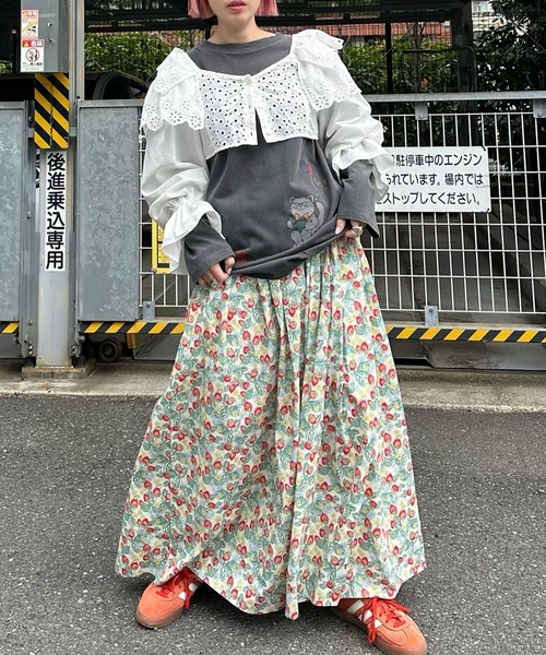 Alley Tokyo(アリートーキョー)の「落書きいっぱいヴィンテージっぽロンT(Tシャツ/カットソー・レディース・オフホワイト/スミクロ・FREE)」の12枚目の写真