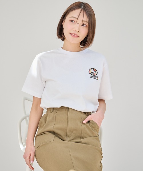 Arnold Palmer（アーノルドパーマー）の「ドッグモチーフ シェア Tシャツ（Tシャツ/カットソー・レディース・ホワイト/グリーン/ブラック・XS/S/M/L/LL）」の7枚目の写真