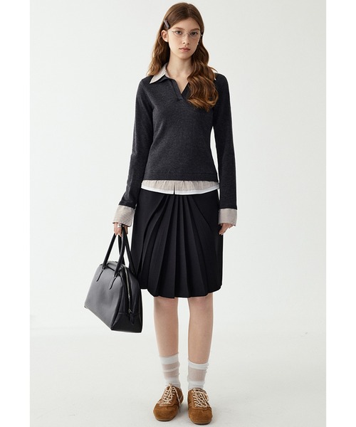 ストライプシャツデザイン スキッパートップス FC25S026【Fano Studios