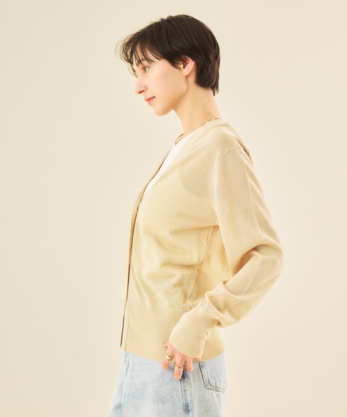 Muscat(マスカット)の「シアーニットラメ混カーディガン(ニット/セーター・レディース・ブラウン/ベージュ・F)」の5枚目の写真