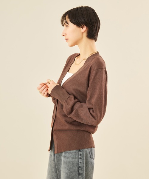 Muscat(マスカット)の「シアーニットラメ混カーディガン(ニット/セーター・レディース・ブラウン/ベージュ・F)」の9枚目の写真