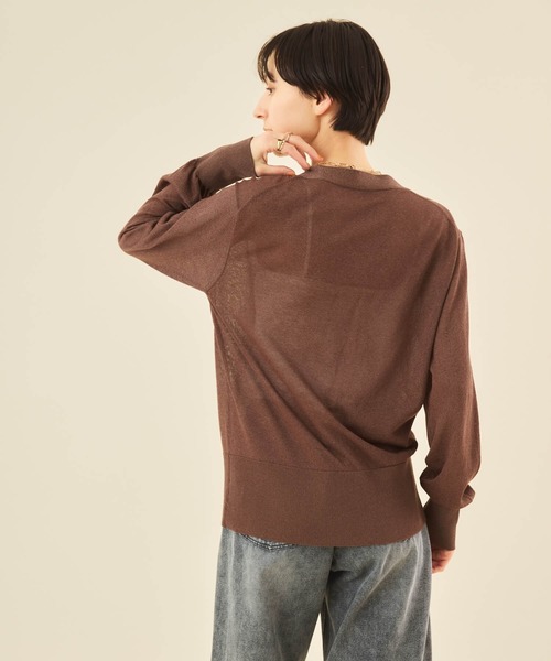 Muscat(マスカット)の「シアーニットラメ混カーディガン(ニット/セーター・レディース・ブラウン/ベージュ・F)」の10枚目の写真