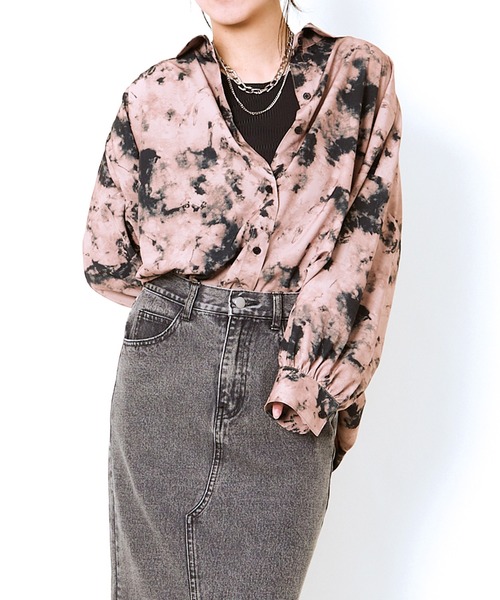 GORGE(ゴージ)の「《タンク付き2点セット×モヤ柄》レディース シャツ セットアイテム 羽織り トレンド 春夏秋(シャツ/ブラウス・レディース・ブラック/ブラウン・F)」の10枚目の写真