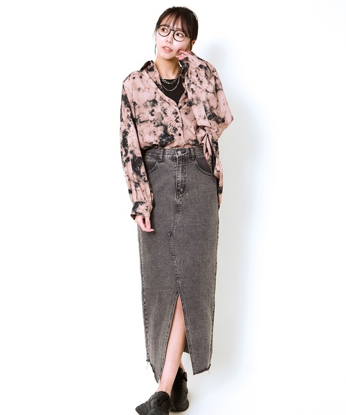 GORGE(ゴージ)の「《タンク付き2点セット×モヤ柄》レディース シャツ セットアイテム 羽織り トレンド 春夏秋(シャツ/ブラウス・レディース・ブラック/ブラウン・F)」の9枚目の写真