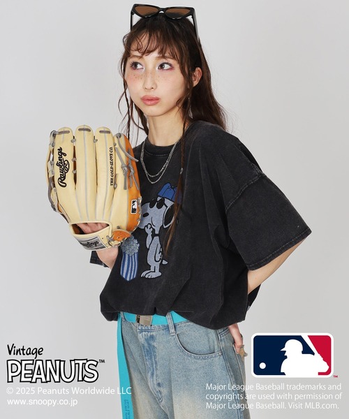 MLB×PEANUTSコラボ POPCORN BIG TEEパドレス DOUBLE NAME tシャツ MLB×PEANUTSコラボ POPCORN BIG TEE