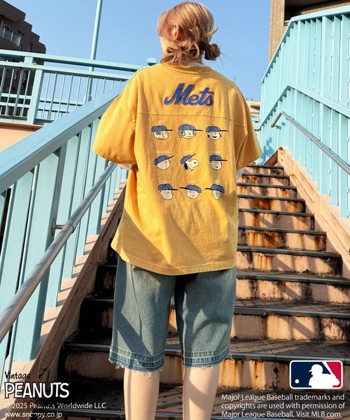 DOUBLE NAME(ダブルネーム)の「MLB×PEANUTSコラボ POPCORN BIG TEE/ドジャース・ヤンキース・カブス・パドレス・メッツ/ピーナッツ/ユニセックス(Tシャツ/カットソー・レディース・オレンジ/ネイビー/ブラウン/ブラック/ブルー・FREE)」の11枚目の写真